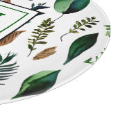 Groen gebladerte botanische Natuur gepersonaliseer Snijplank (Hoek)