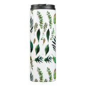 Groen gebladerte botanische Natuur gepersonaliseer Thermosbeker (Achterkant)