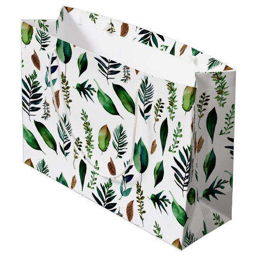 Groen gebladerte Botanische Natuur Groot Cadeauzakje (Achterkant Gekanteld)