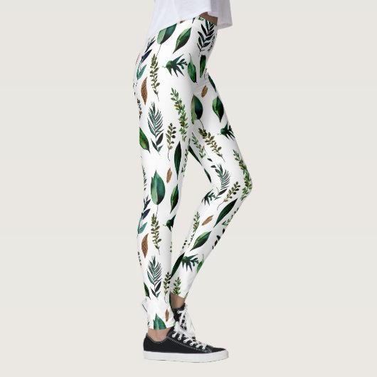 Groen gebladerte Botanische Natuur Leggings (Rechts)