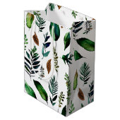 Groen gebladerte Botanische Natuur Medium Cadeauzakje (Achterkant Gekanteld)