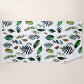 Groen gebladerte Botanische Natuur Strandlaken (Voorkant)