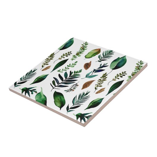 Groen gebladerte Botanische Natuur Tegeltje (Zijkant)