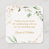 groen gebladerte bruiloft dank u Visitekaartje (Achterkant)