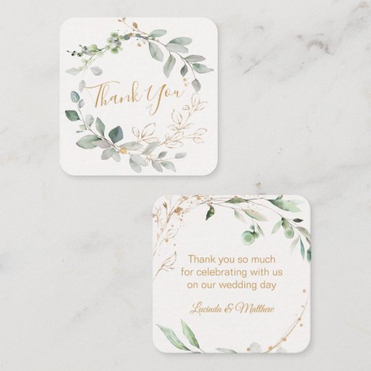 groen gebladerte bruiloft dank u Visitekaartje (Voorkant / Achterkant)