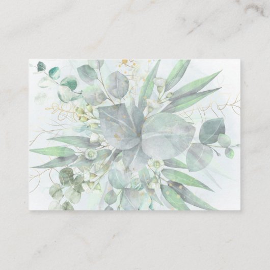 groen gebladerte Bruiloft Website Informatiekaartje (Achterkant)