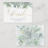 groen gebladerte Bruiloft Website Informatiekaartje (Voorkant / Achterkant)