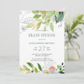 Groen gebladerte chique schoonheidssalon grand ope kaart (Staand voorkant)