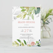 Groen gebladerte chique schoonheidssalon grand ope kaart (Staand voorkant)