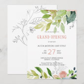 Groen gebladerte chique schoonheidssalon grand ope kaart (Voorkant / Achterkant)