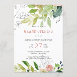 Groen gebladerte chique schoonheidssalon grand ope kaart