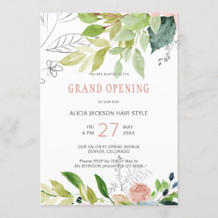 Groen gebladerte chique schoonheidssalon grand ope kaart