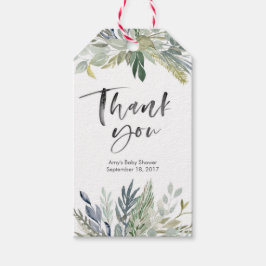 Groen gebladerte Dank u labels | Favoriete labels Cadeaulabel