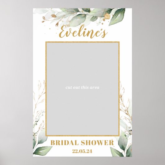 Groen gebladerte Eucalyptus boho bruidsshower foto Poster (Voorkant)