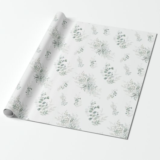 Groen gebladerte Eucalyptus Elegant  Cadeaupapier (Uitgerold)