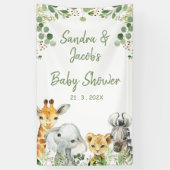Groen gebladerte Eucalyptus Safari Baby shower Spandoek (Verticaal)