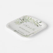 Groen gebladerte Eucalyptus verlaat bruiloft Papieren Bordje (Gebogen)