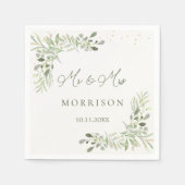 Groen gebladerte Eucalyptus verlaat bruiloft Servet (Voorkant)