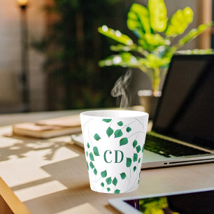 Groen gebladerte groen monogram latte mok