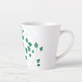 Groen gebladerte groen monogram latte mok (Rechts)