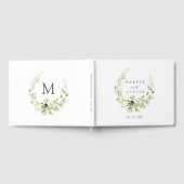Groen gebladerte krans botanische bruiloft gastenb gastenboek (Volledig)