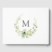 Groen gebladerte krans botanische bruiloft gastenb gastenboek (Achterkant)