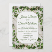 Groen gebladerte minimalistische bruiloft uitnodig kaart (Voorkant)