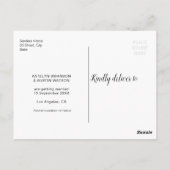 Groen gebladerte Modern script bruiloft Save the d Briefkaart (Achterkant)