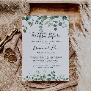 Groen gebladerte nacht voor repetitie diner kaart