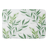 Groen gebladerte patroon Elegant groen en wit Badmat (Voorkant)