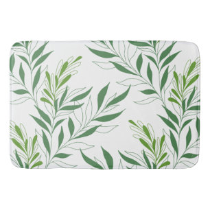 Groen gebladerte patroon Elegant groen en wit Badmat
