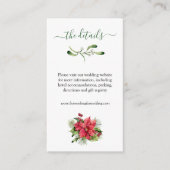 Groen gebladerte Poinsettia Wedding Details Informatiekaartje (Voorkant)