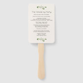 Groen gebladerte Poinsettia Wedding Program Handwaaier (Achterkant)