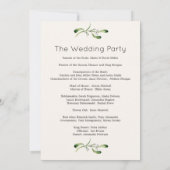 Groen gebladerte Poinsettia Wedding Program Kaart (Achterkant)