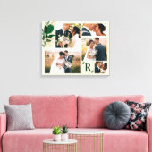 Groen gebladerte trouwdag fotografie collage canvas afdruk (Insitu (Woonkamer))