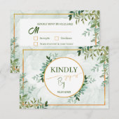 Groen gebladerte Twee maaltijdkeuze RSVP-kaart RSVP Kaartje (Voorkant / Achterkant)