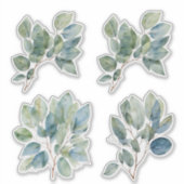 Groen gebladerte waterverf eucalyptus sticker (Voorkant)