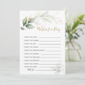 Groen gebladerte Wensen voor Baby shower Game Invi Kaart (Staand voorkant)