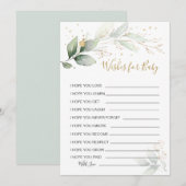 Groen gebladerte Wensen voor Baby shower Game Invi Kaart (Voorkant / Achterkant)