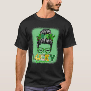 Groen gebleekt een gelukkige oma klaver Ierse St P T-shirt