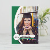 Groen gebogen Lijst Foto Afstuderen Kaart (Staand voorkant)