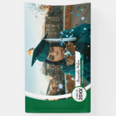 Groen gebogen Lijst Foto Afstuderen Spandoek (Verticaal)