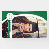 Groen gebogen Lijst Foto Afstuderen Spandoek (Horizontaal)