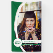 Groen gebogen Lijst Foto Afstuderen Spandoek (Verticaal)