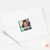 Groen gebogen Lijst Foto Afstuderen Vierkante Sticker (Envelop)