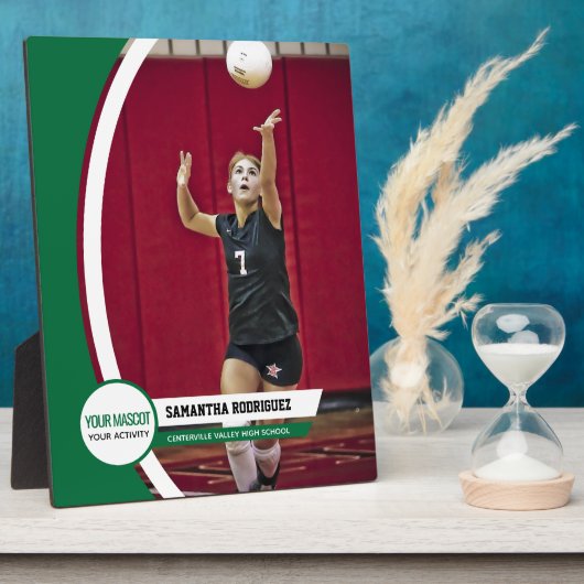 Groen gebogen Lijst Schoolfotodisplay Fotoplaat (Zijkant)