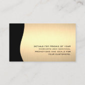 Groen geborsteld goud metaalzwart visitekaartje (Achterkant)