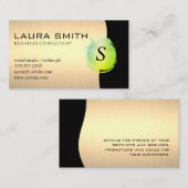 Groen geborsteld goud metaalzwart visitekaartje (Voorkant / Achterkant)