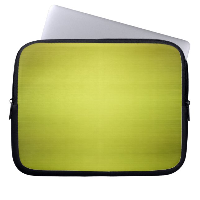 Groen Geborsteld Metaal Laptop Sleeve (Voorkant)