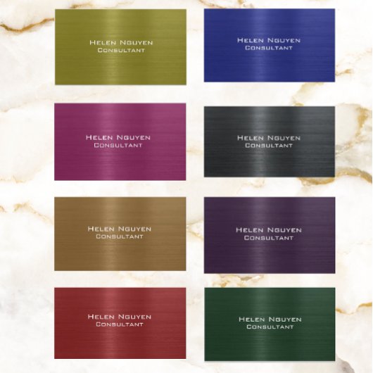 Groen geborsteld Metaal Metaal Roestvrij Staal Visitekaartje